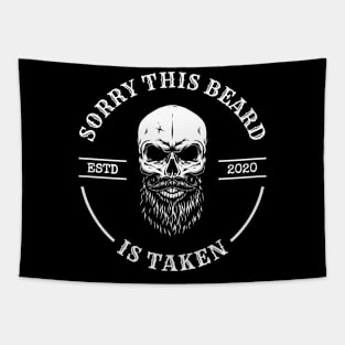 Sorry This Beard Is Taken Skull Tapestry