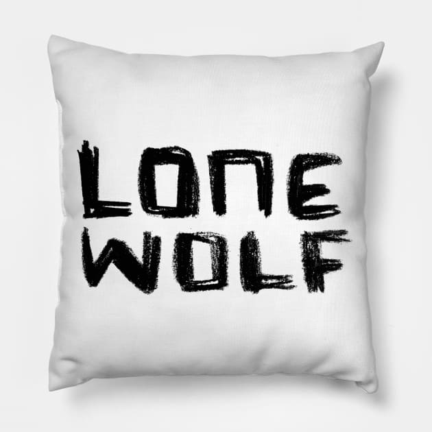 Lone Wolf Pillow by badlydrawnbabe