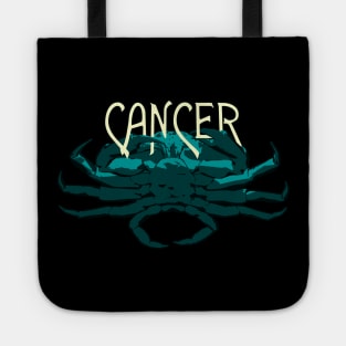 Blue Cancer Crab for Astrological Zodiac Tote