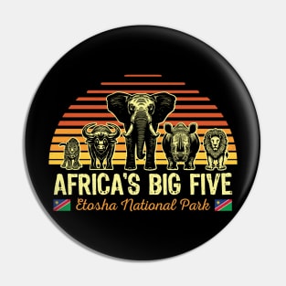 Africa's Big Five Safari | Leopard Rhino Elephant Buffalo Lion | Big 5 Africa | Etosha National Park Pin