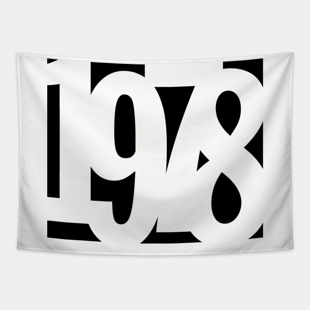 1978 Funky Overlapping Reverse Numbers for Light Backgrounds Tapestry by MotiviTees