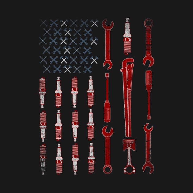 Mechanic USA Flag Tools by helloshirts