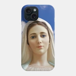 Our Lady of Medjugorje, blue sky background Phone Case