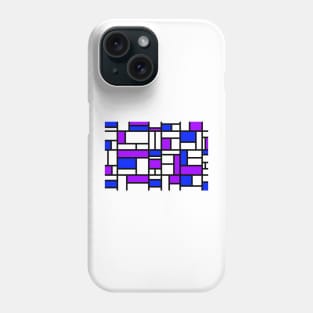 Abstract mosaic pattern grid with random colours blue and purple - illustration Phone Case