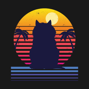 Retro Cat Life at the beach T-Shirt