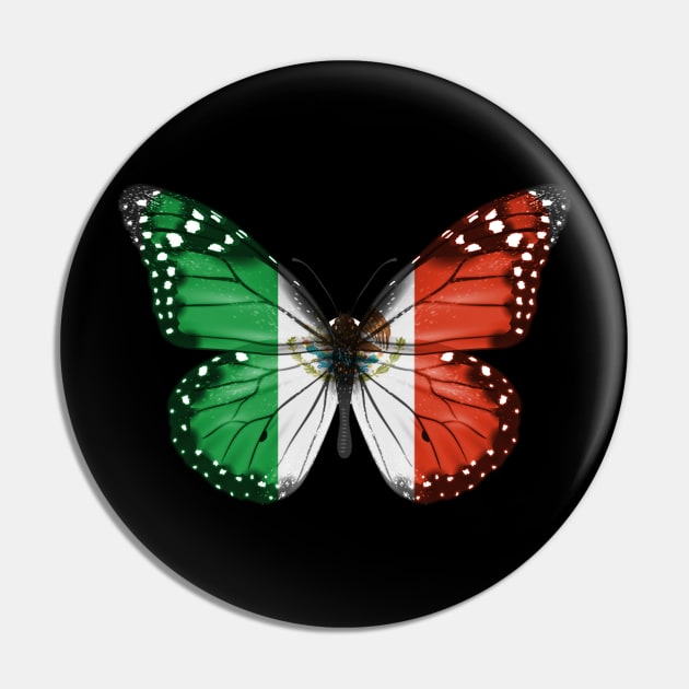 Mexican Flag  Butterfly - Gift for Mexican From Mexico Pin by Country Flags