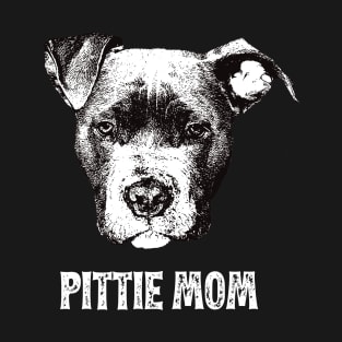 Pittie Mom American Pittbull Design T-Shirt