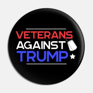 Veterans Against Trump 2020 Election Typography Design Pin