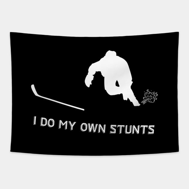 I Do My Own Stunts Inline Hockey Tapestry by teebest