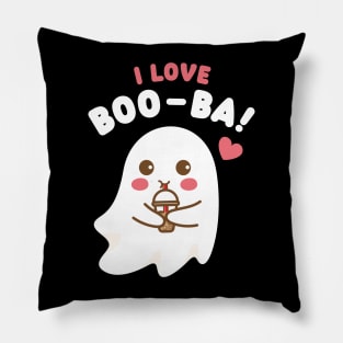 Boo-ba tea ghost (on dark colors) Pillow