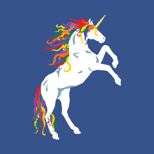 Rainbow Maned White Unicorn by PeregrinusCreative