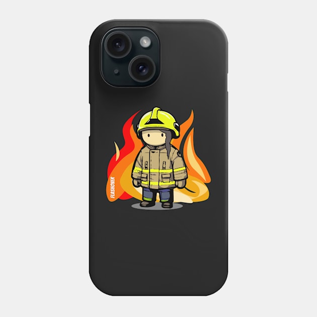 Urban Firefighter Female - Large Design (Dark Hair) Phone Case by Flashover