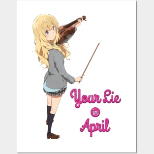 Shigatsu wa Kimi no Uso Your Lie in April - Miyazono Kaori Anime Square  Poster Print Artwork Hanged Wall Art Home Decor