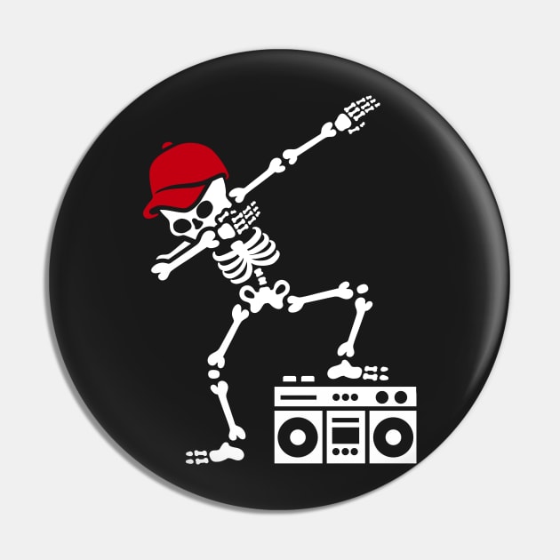 Dab dabbing skeleton boombox - Ghetto blaster Pin by LaundryFactory