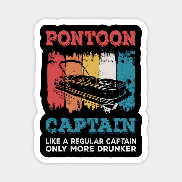Pontoon Captain vintage style gift Magnet by Lomitasu