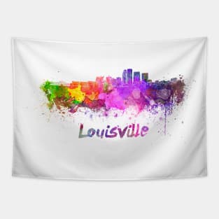 Louisville skyline in watercolor Tapestry