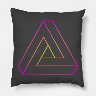 Escher triangle (yellow to magenta radial gradient) Pillow