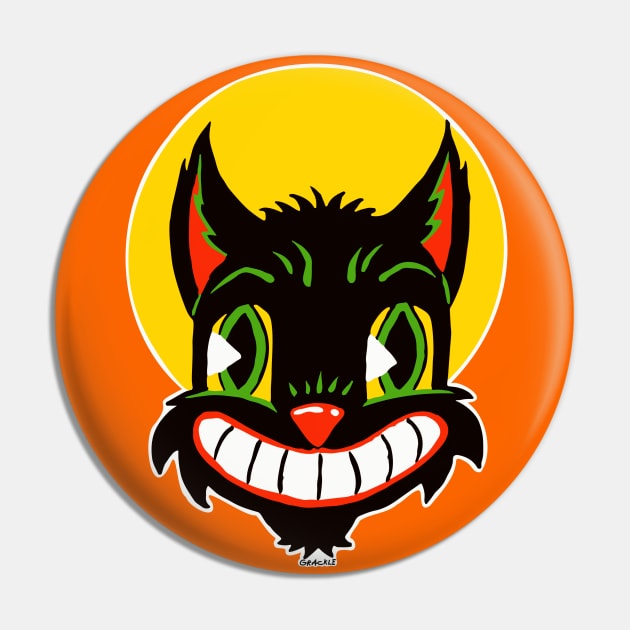 Vintage Halloween Cat Pin by Jan Grackle