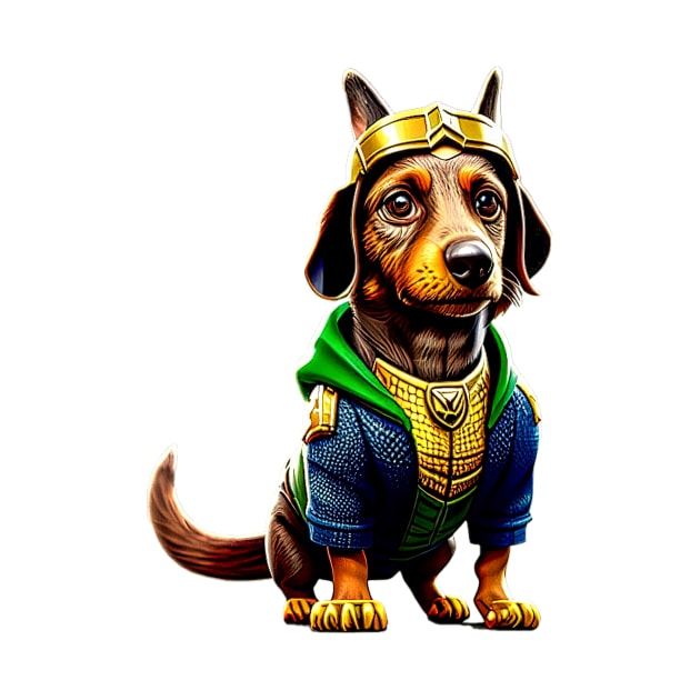 Regal Pup: Dachshund Wearing a Crown Fit for a King Tee by fur-niche