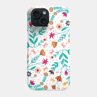 Folk art berries and flowers Phone Case