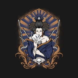 Geisha with Kitsune Mask T-Shirt