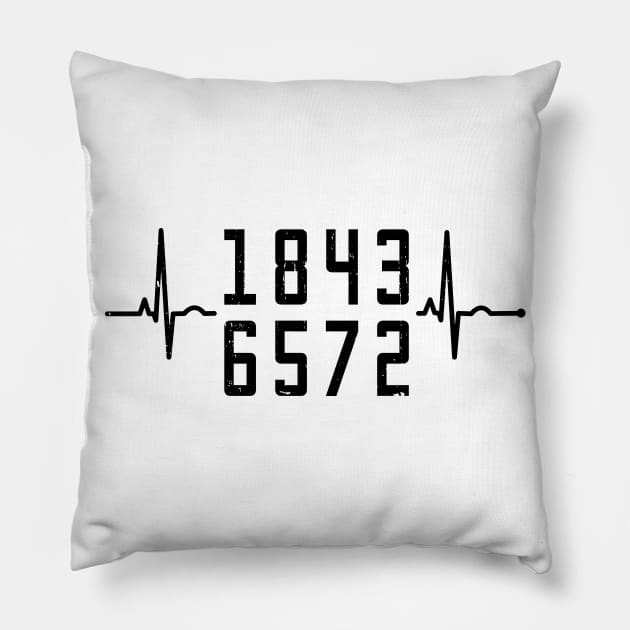 1843 V8 Car Lover in black. Pillow by Made by Popular Demand