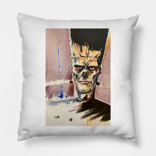 Frankenstein Zombie Illustration Pillow