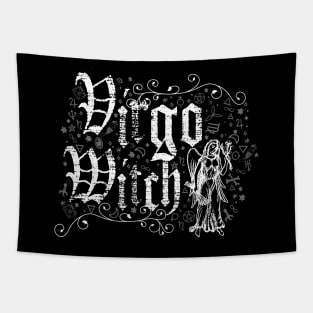 Virgo Zodiac sign Witch craft vintage distressed Horoscope Tapestry