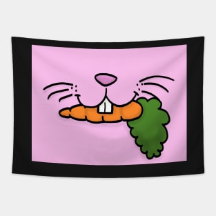 Bunny Mouth With Carrot Face Mask (Pink) Tapestry