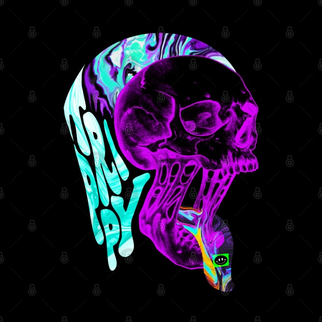 Colorful trippy skull by LANX