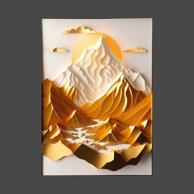 Paper quilling - Annapurna mountain range during golden hour by UmagineArts