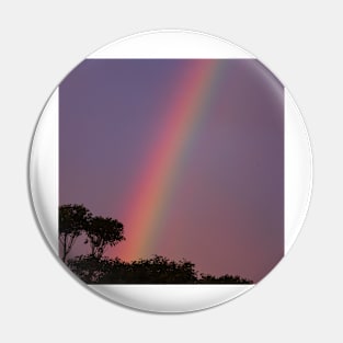 Rainbow Against Purple Sky Pin