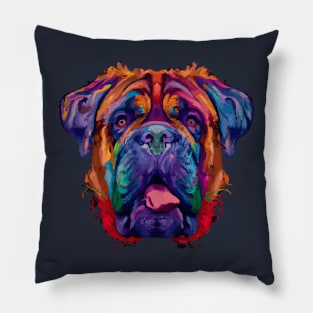 Bullmastiff Dog Stencil Pillow