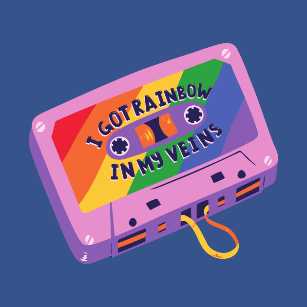 I Got Rainbow In My Veins, Cassette Mixtape Retro Vintage by waltzart