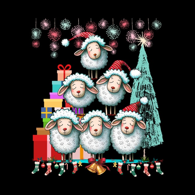 Sheep in Santa Hats by Tee Trendz