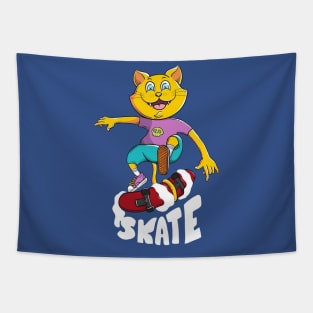 Skate cat Tapestry