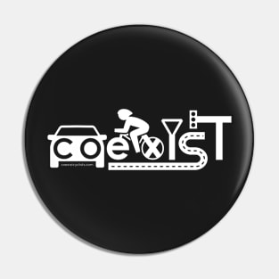 Coexist Tee White Logo (Various Colors) Pin