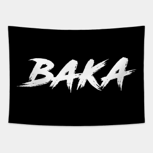 Baka - white text Tapestry