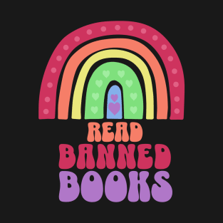 Read Banned Books LGBTQ Pride Boho Rainbow T-Shirt