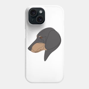 Dachshund - one line drawing Phone Case