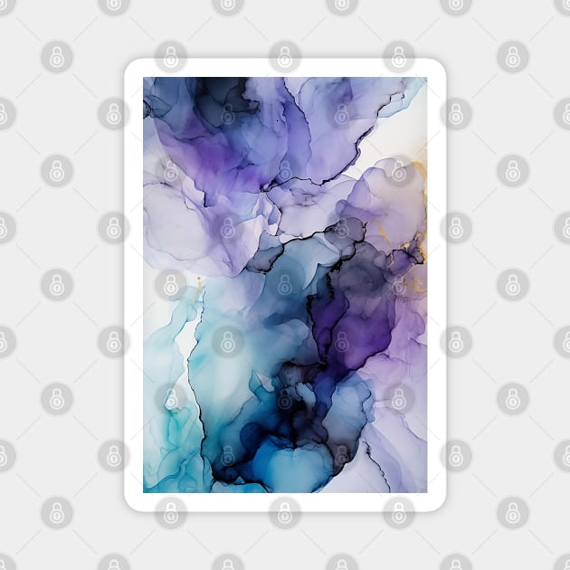 Pretty Purple - Abstract Alcohol Ink Art Magnet by inkvestor