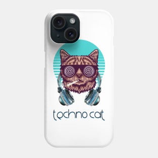 Techno Cat - Catsondrugs.com - Techno Party Ibiza Rave Dance Underground Festival Spring Break  Berlin Good Vibes Trance Dance technofashion technomusic housemusic Phone Case