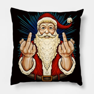 Santa Middle Finger Flip Off | St. Nick Christmas Pillow