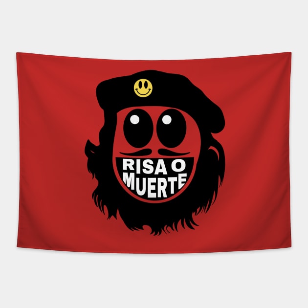 Minimal Che Guevara Risa O Muerte Tapestry by pelagio