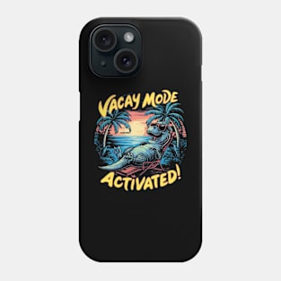 A vivid and amusing design featuring a laid-back dinosaur in sunglasses, lounging effortlessly on a beach chair. (2) Phone Case