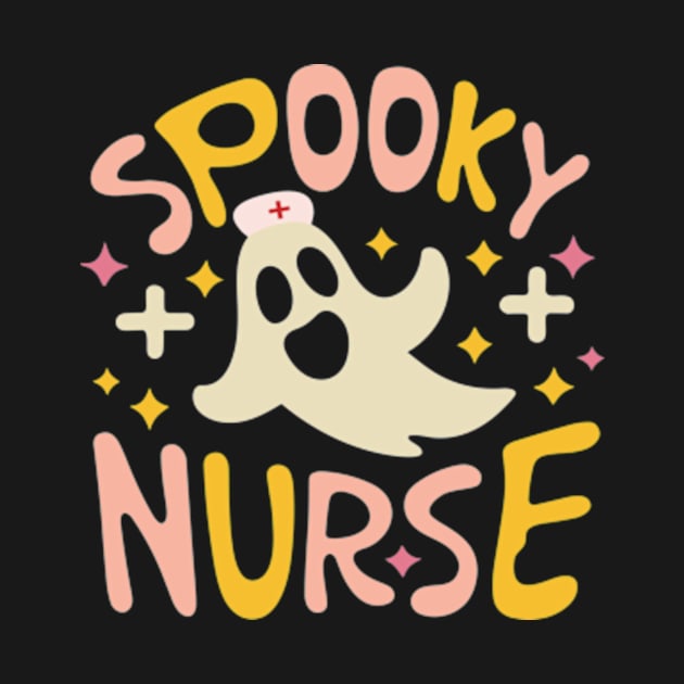 Groovy Retro Halloween Spooky Nurse Ghost Nurses Halloween by larfly