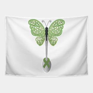 Butterfly Spoon Awareness Ribbon! (Green) Tapestry