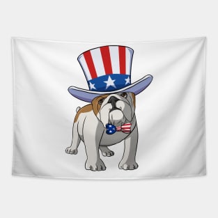 English Bulldog 4th of July American Tapestry