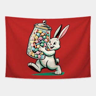 Cute bunny carrying candies Tapestry