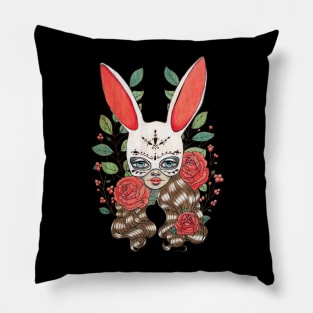 In my garden of rabbits and roses Pillow